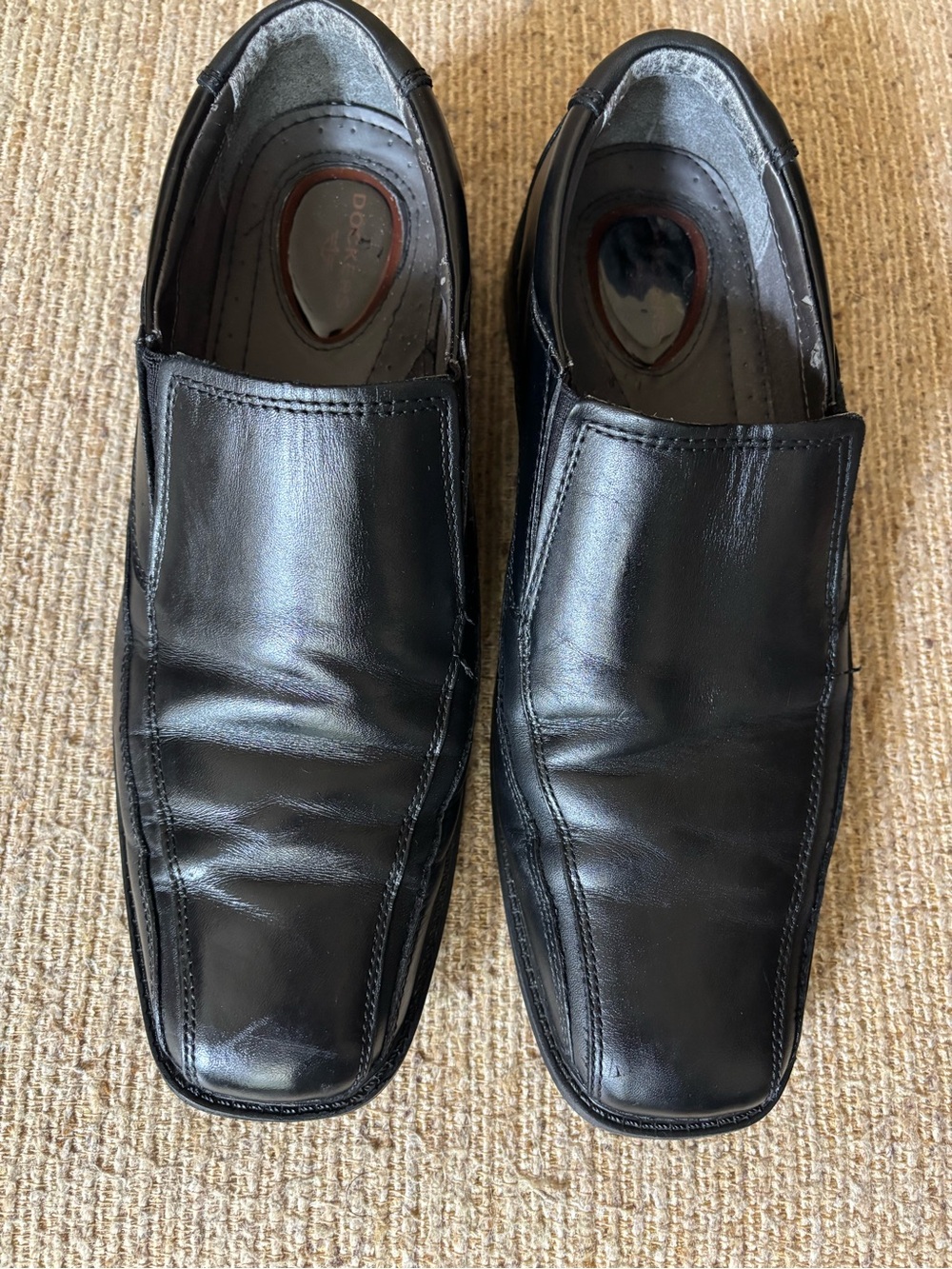 Dockers Black Leather Slip-On Dress Loafers